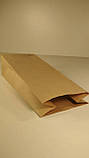 Паперовий крафт пакет(36*15*9)бурий(25 шт)пакети для фаст фуду та випічки, фото 2
