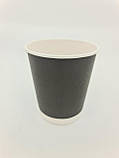 Паперовий Стаканчик під каву 300 мл(20шт)2х шаровий Чорний Картонний, фото 4