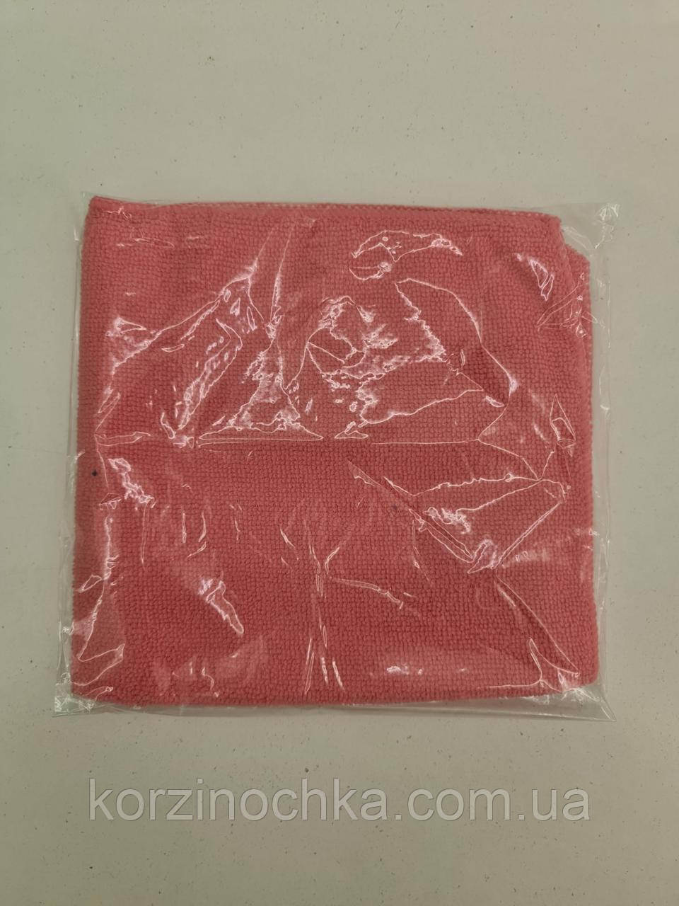 Серветка з Мікрофібри 40*40 Рожева(1 шт)для Очищення Поверхні