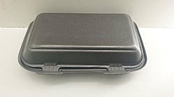 Ланч-бокс Лоток Одноразовий зі спіненого полістиролу з кришкою(246*150*60)Чорний HP-10(250 шт)Упаковка Посуд