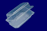 Блістер контейнер пластиковий прозорий(220*120*45+85)(1600 мл)(50 шт)з відкидною кришкою, фото 2