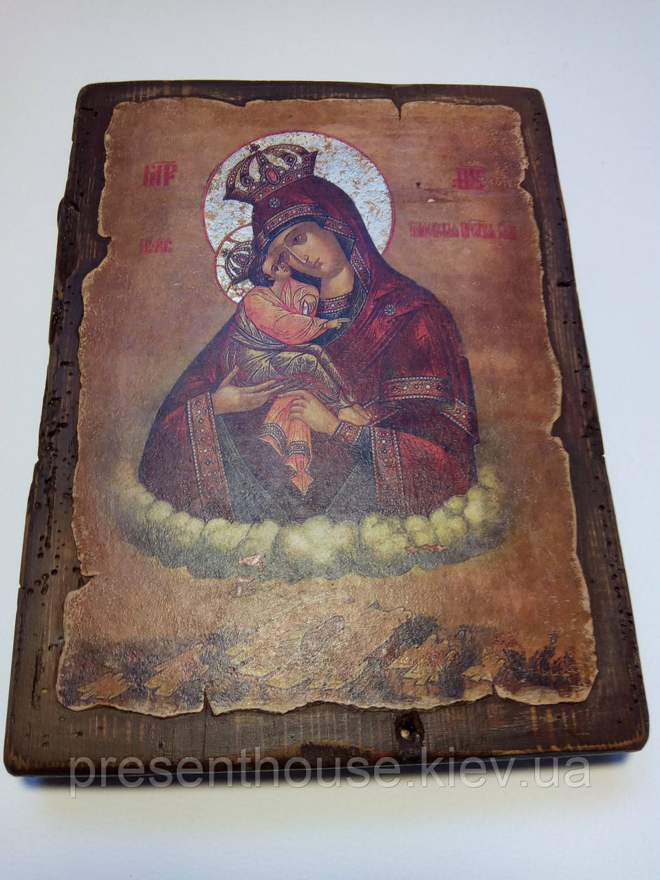Ікона Пресвятої Богородиці під старовину  ручної роботи