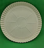 Тарілка одноразова паперова під піцу Ø370 мм біла(100 шт)Картонна тарілка, фото 2