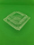 Корекс контейнер пластиковий прозорий(118х118х50)(400мл)(50 шт)з відкидною кришкою, фото 2