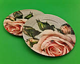 Паперова Тарілка Одноразова Кольорова з малюнком Ø18 см Рожева Троянда 10 шт(1 п), фото 2