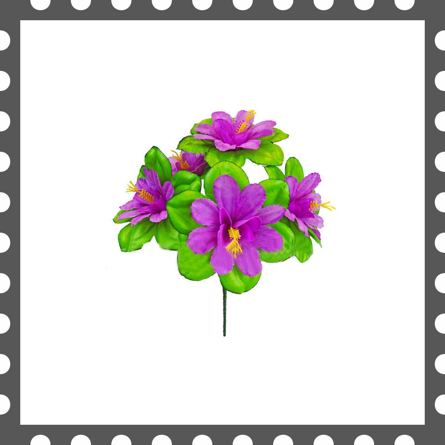 Штучні квіти Букет Гибискуса, 6 голів, 340 мм кольори мікс, фото 1