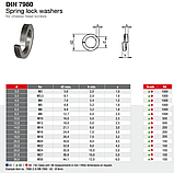 Шайба пружинна гровер DIN 127, DIN 7980, нержавіюча сталь А2, M6, фото 2