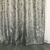 Готові штори в кімнату спальню зал квартиру, штори з мармуру для дитячої Темно-сірі, графіт (SH-M19-21), фото 4