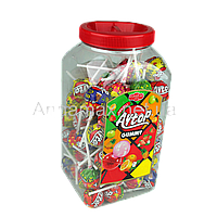 Асорті льодяників на паличці з жуйкою "Aytop Gummy" 80шт\банка