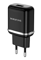 Мережевий зарядний пристрій Borofone BA36A High speed single port QC3.0 charger set(Type-C) Black