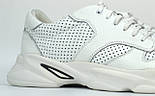 Білі чоловічі літні кросівки кеди повсякденні шкіряні сітка Rosso Avangard ReBaKa White Perf Leath, фото 9