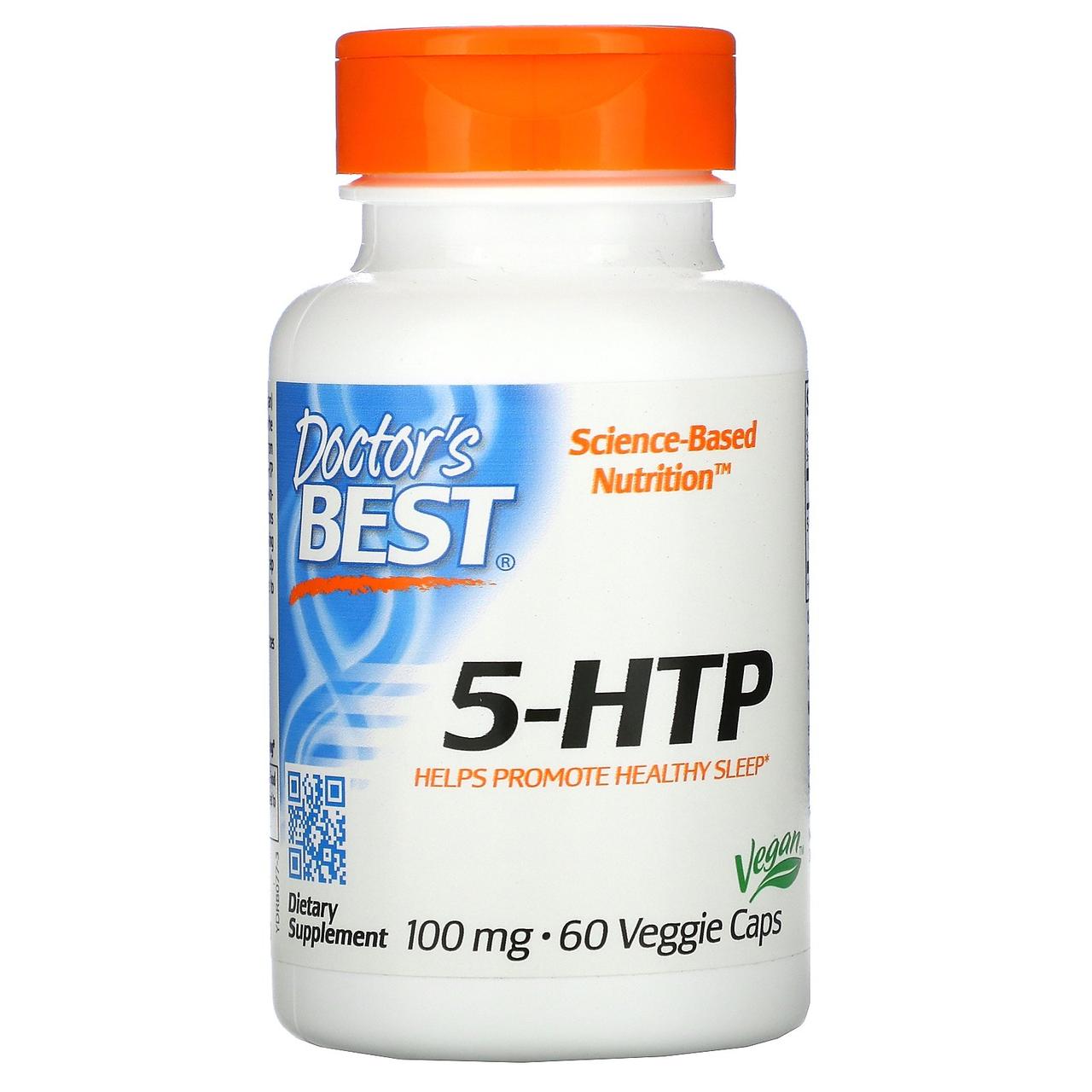 Doctor's Best, 5-HTP (5-гідрокситриптофан), 100 mg, 60 вегетаріанських капсул
