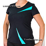 Жіноча футболка для фітнесу батал, жіноча спортивна футболка великих розмірів Vaлерi 4029 з темносірим, фото 2