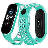Ремешок Double Color Strap для Xiaomi Mi Band 5 / 6  Green-White