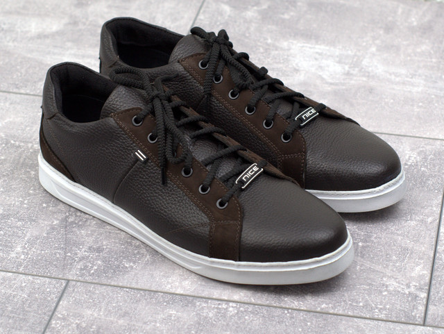 Взуття великих розмірів чоловічі шкіряні кросівки коричневі кеди Rosso Avangard Puran Blu Brown TPR BS