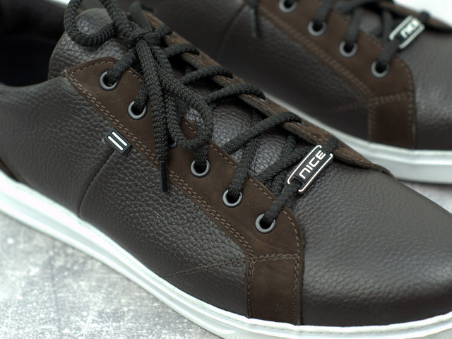 Взуття великих розмірів чоловічі шкіряні кросівки коричневі кеди Rosso Avangard Puran Blu Brown BS