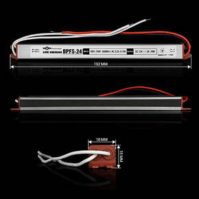 Блок живлення BIOM Professional DC12 18W BPFS-18-12 2А stick герметичний для LED стрічки, фото 3