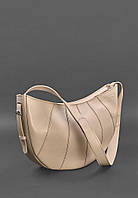 Женская сумка через плечо "Круассан" из натуральной кожи Krast