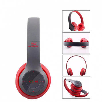 Бездротові Bluetooth-навушники Wireless Headset P47 Red