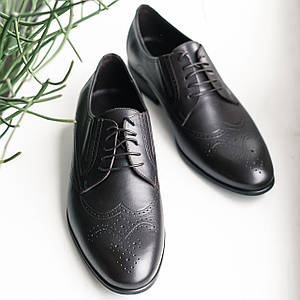 Коричневі туфлі броги з натуральної шкіри 40 41 42 43 44 розмір