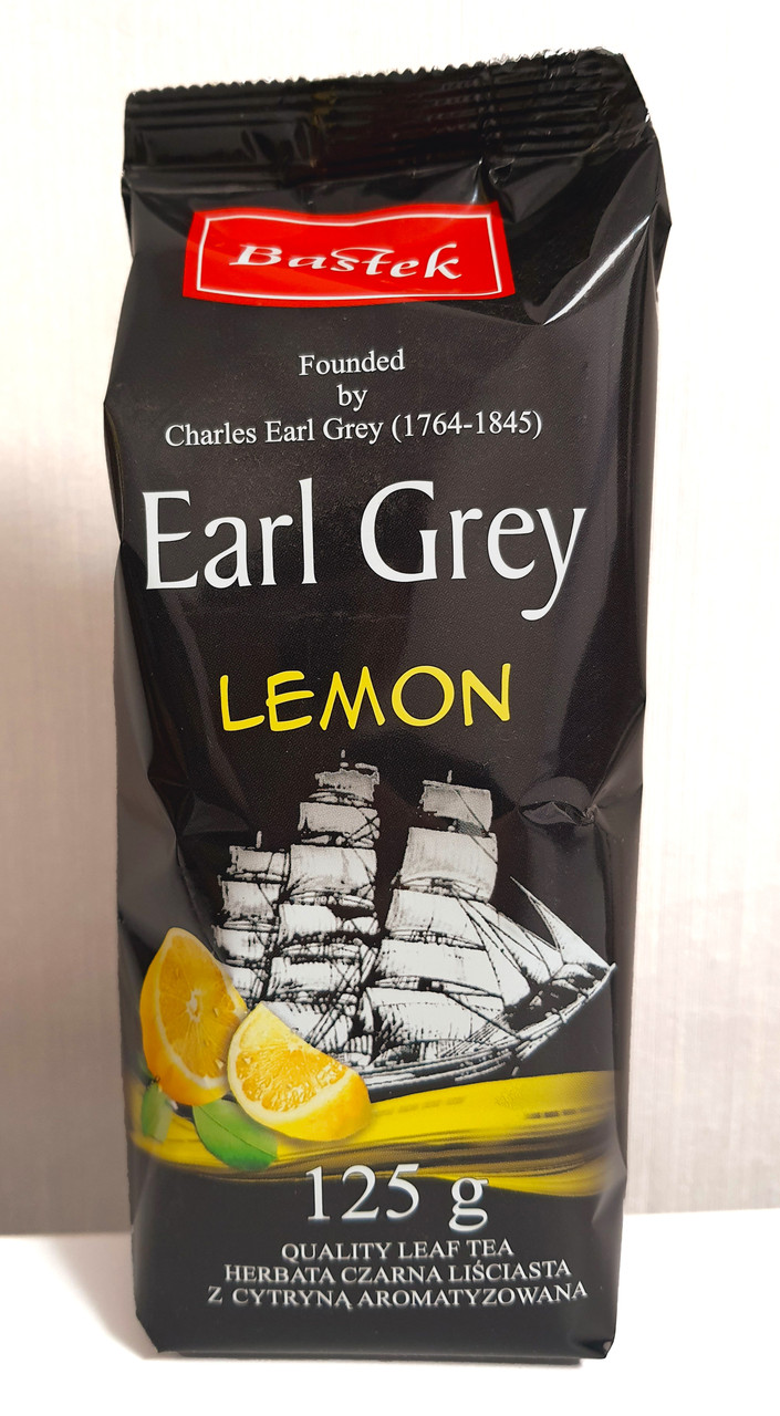 Чай "Bastek" Earl Grey Lemon 125 грамів (Баск з бергамотом і лимоном) Польща, фото 1