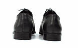 Оксфорди з броговуванням чорні шкіряні чоловічі туфлі взуття великих розмірів Amedeo Black Leather BS by Rosso, фото 4