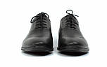 Оксфорди з броговуванням чорні шкіряні чоловічі туфлі взуття великих розмірів Amedeo Black Leather BS by Rosso, фото 5