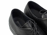 Оксфорди з броговуванням чорні шкіряні чоловічі туфлі взуття великих розмірів Amedeo Black Leather BS by Rosso, фото 6