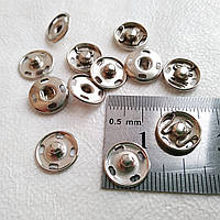Кнопка пришивна нержавіюча сталь 11,5 мм, срібло