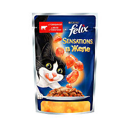 Корм для котів Purina Felix Beef and Tomatoes in Jelly (Пуріна Фелікс з яловичиною та томатами) 100г