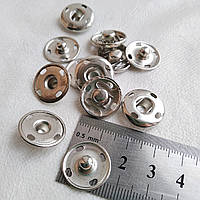 Кнопка пришивна нержавіюча сталь 17 мм, срібло