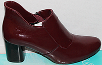 Ботинки женские бордовые кожаные от производителя модель КС204