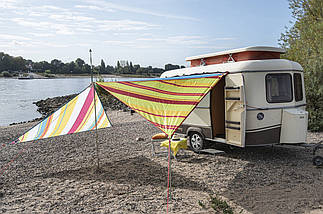 Пляжний Тент High Peak Bent Caribbean Canvas AO Stripe Lime Punch (50008), фото 4