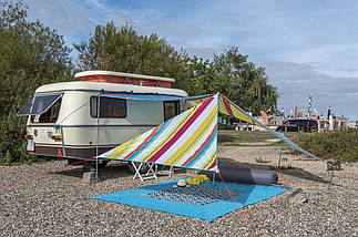 Пляжний Тент High Peak Bent Caribbean Canvas AO Stripe Lime Punch (50008), фото 5