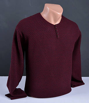 Чоловічий тонкий пуловер великого розміру | Чоловічий светр Vip Stendo бордовий Туреччина 3083 Б