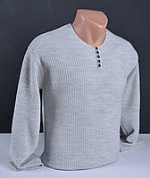 Мужской тонкий пуловер большого размера | Мужской свитер Vip Stendo светло-серый Турция 3084 Б