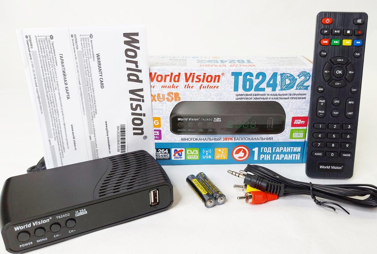 World Vision T624 D2 цифровой эфирный DVB-T2 тюнер: продажа, цена в ...