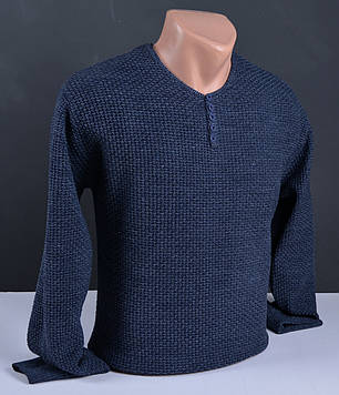 Чоловічий тонкий пуловер великого розміру | Чоловічий светр Vip Stendo синій Туреччина 3085 Б