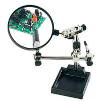 ZD-10H Тримач третя рука з лупою, 3X, Ø90мм, Zhongdi