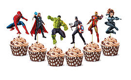 Топери для капкейків фігурні "Месники", 6 шт.