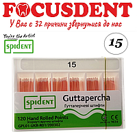 Гутаперчевые штифты конус.02 Spident (Guttapercha) 120 шт., в асортименте от 10 до 80