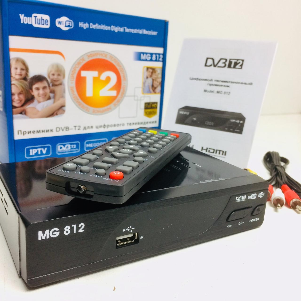 Тюнер DVB-T2 U006 METAL BIG MG 812 з підтримкою WiFi адаптера (20 шт/ящ)