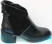 Ботинки женские черные кожаные от производителя модель КС5065