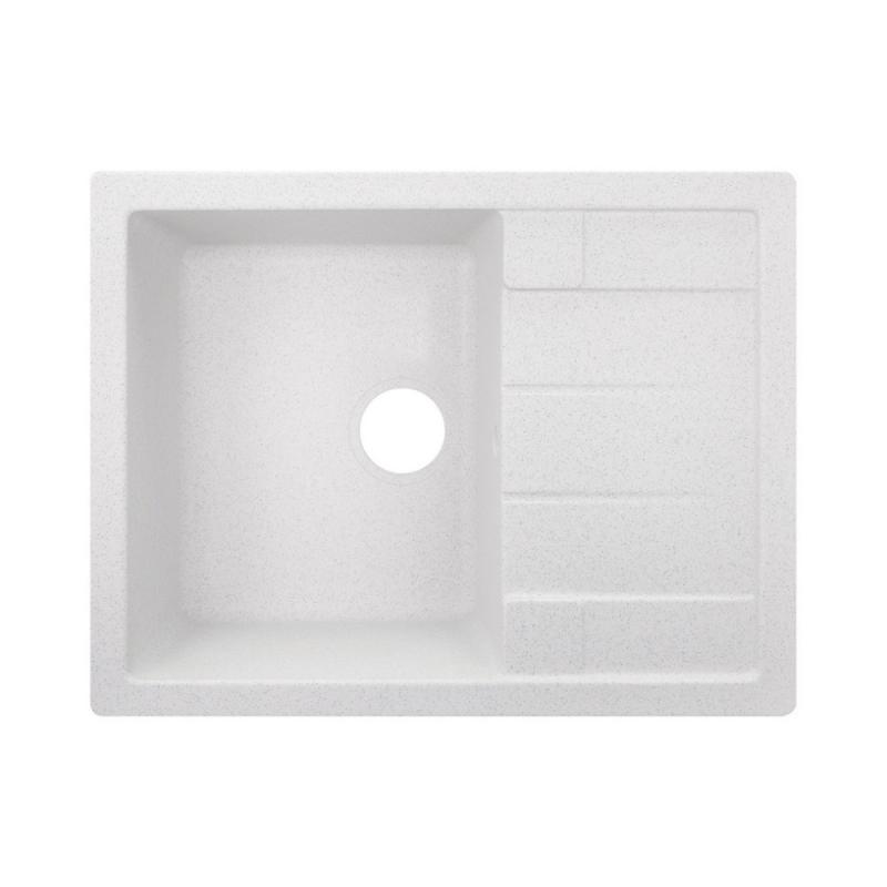 Мийка прямокутна гранітна Lidz (WHI-01) 650x500 / 200 біла 6550
