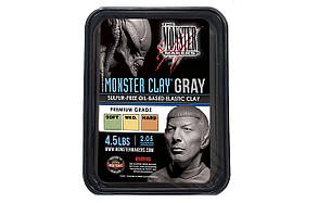 Професійна модельна глина MONSTER CLAY® Gray MEDIUM, 2.05 кг
