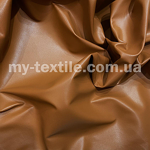 Тканина шкірозамінник на трикотажі стрейч однотонний Кемел (карамельний)