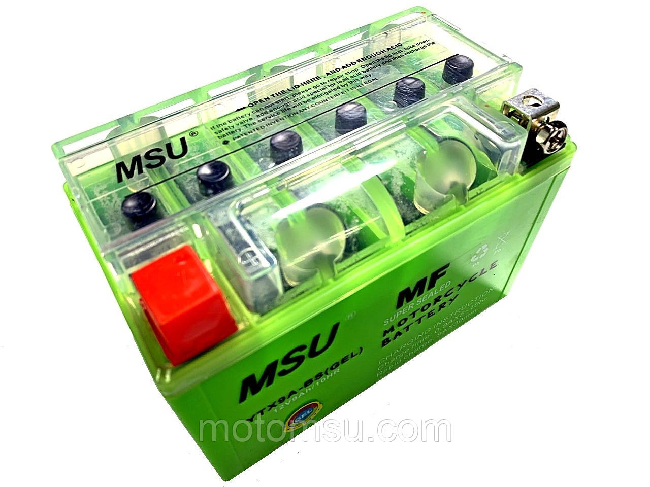 Акумулятор 12V 9Аһ YTX9A-BS 150/85/105мм (гелевий), Тайвань MSU.