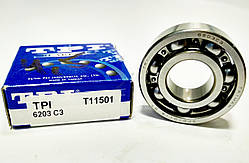 Підшипник колінвалу 6203 (40x16x12) PAL/3KJ/Stels, TPI