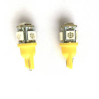 Лампа покажчика поворотів 5 кристалів жовта T9, 2 шт