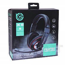 Навушники з мікрофоном гарнітура — TUCCI TC-X8 ( Plug - 3.5 connector + adapter 2 * 3.5 )